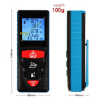 DIS - 209 DIS - 209 40M (131ft) Digital Laser Distance Meter Measuring Device D8 Rangefinder Measure Telemetro Range Finder with Backlit LCD Screen, Single - distance/ Continuous Measurement Area Pythagorean Modes, +/ - 1.5mm High Accuracy - Gain Express