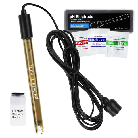 E - 314 E - 314 Replacement pH Electrode with Calibration Powder, 0 - 14 pH Highly Accurate Probe with BNC Connector & 200cm Cable for Continuous Liquid Measurement - Gain Express