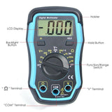 E04 - 008 E04 - 008 Digital Multimeter w/ Test Leads, Overload Protection, DC AC Voltage Resistance Diode Measure DMM Multi Meter Tester 1999 Readings, Backlight - Gain Express