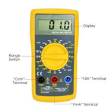 E04 - 009 E04 - 009 Digital Multimeter 1999 Counts ACV DCV DC Current Diode Battery Tester Meter LCD Display CE Marking - Gain Express