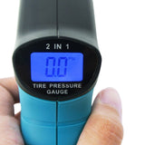 E04 - 017 E04 - 017 Digital 2 - in - 1 Car Motor Tire Pressure Gauge Measure + Tire Veins Depth CE Marking LCD Display - Gain Express