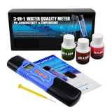 ECM - 226 ECM - 226 3 - in - 1 Conductivity EC & pH & Temperature Meter Multi - parameter Tester Digital Pen ATC, Water Quality Test Analyze Calibration Kit, 0.01mS/cm Resolution, Aquarium Hydroponics Tank Pool Lab Spa - Gain Express