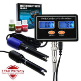 ECM - 231_EU ECM - 231 Online PH & EC Conductivity Monitor Meter Tester ATC, Water Quality Real - time Continuous Monitoring, Rechargeable, for Aquaculture, Aquarium, Pond, Hydroponics - Gain Express