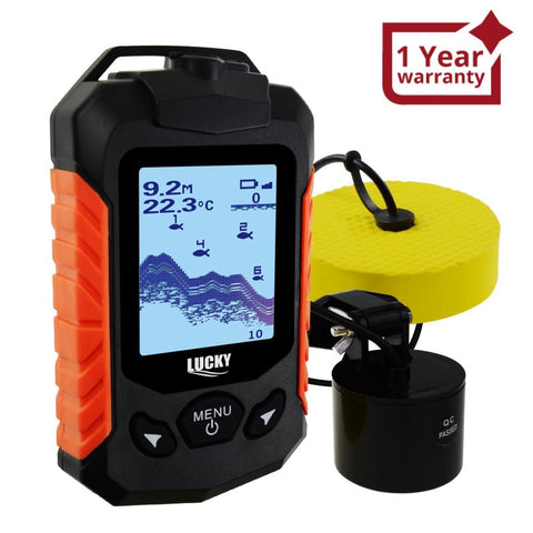 FF - 168D FF - 168D LUCKY Portable Fish Finder 100m (328ft) Depth Range Fishfinder Detector Zoom Depth Fish Alarm Ocean Sea Lake River Fishing - Gain Express