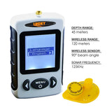 FFW - 718 FFW - 718 Lucky Portable Wireless Fish Finder Locator with 45m (135ft) Depth & 120m (400ft) Wireless Range, Display Water Temperature/ Fish Size & Location, Fishing Gear Tools for Fresh & Salt water, Ocean, Sea, Lake, River, Ice Icy Water, 90° beam angle - Gain Express