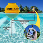 FFW - 718LA FFW - 718LA Lucky Wireless Fish Finder w/ Attracting Light Lamp Portable Rechargeable Locator 45M Depth 150M Wireless Sonar Sensor Transducer Range for Boats Kayak Ice Night Fishing - Gain Express