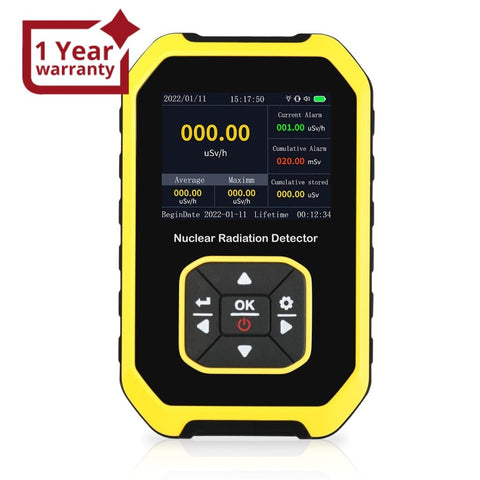 GAM - 391 Geiger Counter Nuclear Radiation Detector Handheld Dosimeter Beta Gamma X - ray Rechargeable Radioactive Monitor Tester Switchable 5 Dosage Units for Outdoor Industry Research and Personal Home Usage - Gain Express