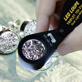 GEM - 247 GEM - 247 15x 21mm Optic Glass Loupe 6 LED & UV Light Magnifier Jeweler Foldaway Pocket Black Frame Triplet Lens Magnifying Gem Jeweler Mechanics Photographer Hobbyist Watchmaker - Gain Express