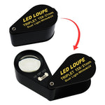 GEM - 247 GEM - 247 15x 21mm Optic Glass Loupe 6 LED & UV Light Magnifier Jeweler Foldaway Pocket Black Frame Triplet Lens Magnifying Gem Jeweler Mechanics Photographer Hobbyist Watchmaker - Gain Express