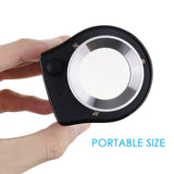 GEM - 309LI GEM - 309 30x Magnification Magnifying Glass Jewelers Loupe, 6 Lights Desktop Metal Magnifier Portable Folding Scale Eye Loop for Textile Optical Jewelry Tool Coins Currency Stamps (Rechargeable / Replaceable Battery) - Gain Express