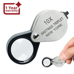 GEM - 394 GEM - 394 10x Magnification Mini Jewelry Loupe High - quality Hasting Loupe with Optical Glass Triplet Lens, Stainless Steel Body, and Foldaway Pocket Design – Ideal for Stamp & Coin Enthusiasts, Watch Repair, and Hobby Mechanics - Gain Express