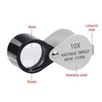 GEM - 394 GEM - 394 10x Magnification Mini Jewelry Loupe High - quality Hasting Loupe with Optical Glass Triplet Lens, Stainless Steel Body, and Foldaway Pocket Design – Ideal for Stamp & Coin Enthusiasts, Watch Repair, and Hobby Mechanics - Gain Express