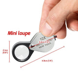 GEM - 394 GEM - 394 10x Magnification Mini Jewelry Loupe High - quality Hasting Loupe with Optical Glass Triplet Lens, Stainless Steel Body, and Foldaway Pocket Design – Ideal for Stamp & Coin Enthusiasts, Watch Repair, and Hobby Mechanics - Gain Express