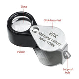 GEM - 395 GEM - 395 20x Magnification Mini Jewelry Loupe High - quality Hasting Loupe with Optical Glass Triplet Lens, Stainless Steel Body, and Foldaway Pocket Design – Ideal for Stamp & Coin Enthusiasts, Watch Repair, and Hobby Mechanics - Gain Express