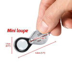 GEM - 395 GEM - 395 20x Magnification Mini Jewelry Loupe High - quality Hasting Loupe with Optical Glass Triplet Lens, Stainless Steel Body, and Foldaway Pocket Design – Ideal for Stamp & Coin Enthusiasts, Watch Repair, and Hobby Mechanics - Gain Express