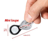 GEM - 395 GEM - 395 20x Magnification Mini Jewelry Loupe High - quality Hasting Loupe with Optical Glass Triplet Lens, Stainless Steel Body, and Foldaway Pocket Design – Ideal for Stamp & Coin Enthusiasts, Watch Repair, and Hobby Mechanics - Gain Express