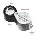 GEM - 403 GEM - 403 14x Magnification Hasting Jewelry Mini Loupe Optical Glass Triplet Lens Stainless Steel Body Foldaway Pocket Magnifying Tool Stamp & Coin Hobbyists Watch Repair Mechanic - Gain Express