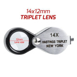 GEM - 403 GEM - 403 14x Magnification Hasting Jewelry Mini Loupe Optical Glass Triplet Lens Stainless Steel Body Foldaway Pocket Magnifying Tool Stamp & Coin Hobbyists Watch Repair Mechanic - Gain Express