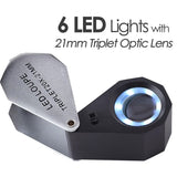 GM20 GM20 20X Magnification 21mm l Lens Jeweler Loupe Magnifier + 6 LED light - Gain Express