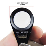 GM21 Mini Jeweler Loupe 20X Magnifier + LED & UV light 21mm lens - Gain Express