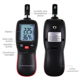 HTM - 278 Digital Humidity Temperature Meter Psychrometer Thermo - Hygrometer 999 Sets Data Storage with Dew Point and Wet Bulb Temperature Measurement Dual Display Portable Tester - Gain Express