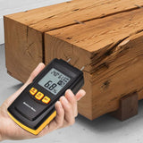 HTM - 41 HTM - 41 Digital Wood Moisture Meter 2~70% Humidity 20~90% RH Temperature - 10~60°C (14~140°F) Tester, Timber, Damp Detector Portable, Measure Water Percentage in Sheetrock, Bamboo, Paper, Soft Wood - Gain Express