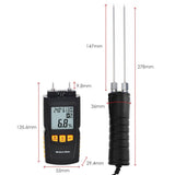 HTM - 41 HTM - 41 Digital Wood Moisture Meter 2~70% Humidity 20~90% RH Temperature - 10~60°C (14~140°F) Tester, Timber, Damp Detector Portable, Measure Water Percentage in Sheetrock, Bamboo, Paper, Soft Wood - Gain Express