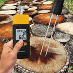 HTM - 41 HTM - 41 Digital Wood Moisture Meter 2~70% Humidity 20~90% RH Temperature - 10~60°C (14~140°F) Tester, Timber, Damp Detector Portable, Measure Water Percentage in Sheetrock, Bamboo, Paper, Soft Wood - Gain Express