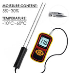 HTM - 42 HTM - 42 Portable Digital Grain Moisture Meter, Compact High Quality Rice Corn Wheat Tester Analyzer - Range 5~30%, Temperature Humidity Measure - Gain Express