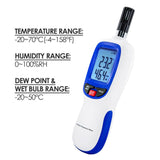 HTM - 49 HTM - 49 Gain Express Digital Humidity & Temperature Meter Hygrometer Psychrometer, Dew point and Wet - bulb Temperature range - 20~70°C, Humidity range 0~100%RH, Min/Max Hold, LCD Backlight - Gain Express