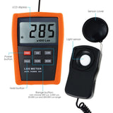 LX - 1332B LX - 1332B Professional Digital Lux/ Light Level Meter 1~200,000 Lux Luminometer Illuminance Meter, 4 Ranges Tester with Photodiode and Filter Sensor + Data HOLD Function - Gain Express