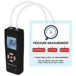 MAN - 45 MAN - 45 Professional Digital Manometer, Portable Handheld Air Vacuum/ Gas Pressure Gauge Meter 11 Units with Backlight, ±13.78kPa ±2PSI, Suitable for Differential Pressure of 1 - 2 Pipes, Ventilation, Air Condition System Measurement - Gain Express