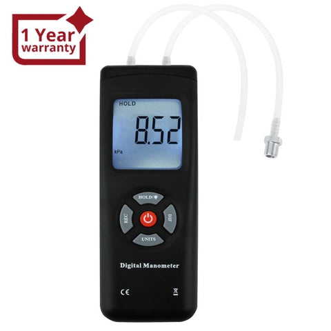 MAN - 45 MAN - 45 Professional Digital Manometer, Portable Handheld Air Vacuum/ Gas Pressure Gauge Meter 11 Units with Backlight, ±13.78kPa ±2PSI, Suitable for Differential Pressure of 1 - 2 Pipes, Ventilation, Air Condition System Measurement - Gain Express