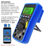 MUL - 212 MUL - 212 Digital DMM Bluetooth Multimeter with iOS & Android Mobile App, AC DC voltage, AC DC current, Auto Range, Capacitance, Resistance, Frequency, Diode and Continuity Test, Duty Cycle, Temperature, Meter Tester - Gain Express