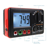 MUL - 351 Digital Insulation Tester Resistance Meter 250V / 500V / 1000V Output Voltage 750V AC Voltage Megohmmeter Large LCD Display with Blacklight and Buzzer Alarm - Gain Express