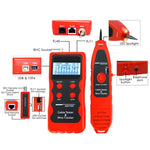 N03NF - 838 Network Cable Tester RJ45 RJ11 BNC 1394 Line Phone Wire Tracker - Gain Express