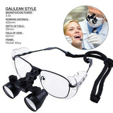 NDL - 035N 3.5x Magnification Dental Loupe, Galilean Style Nickel Alloy Frame, Dental Surgical Medical Binocular, 60mm Field of View + 55mm Depth of Field + 420mm Working Distance, Flip - Up Flexible Optical Glass Loupe Dentistry - Gain Express