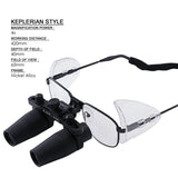 NDL - 040N 4.0x Magnification Dental Loupes, Prismatic Keplerian Style Nickel Alloy Frame, Dental Surgical Medical Binocular, 40mm Depth of Field+ 65mm Field of View+ 420mm Working Distance Loupe, Flip - Up Flexible Optical Glass Loupe Dentistry - Gain Express