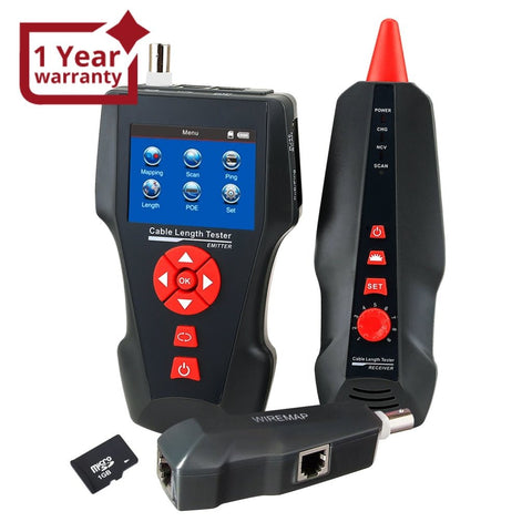 NF - 8601 NF - 8601 Digital Cable Length Tester RJ45 RJ11 BNC Coax Network, with Free TF Card, handheld Cable Tester Wire Tracker POE PING Ethernet Tester, STP/UTP 5E, 6E - Gain Express