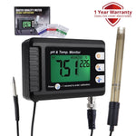 PHM - 295 PHM - 295 2 - in - 1 Combo pH & Temperature Meter Fish Tank Monitor Thermometer Replaceable BNC pH Electrode for Aquariums Hydroponics Aquaculture Laboratory - Gain Express