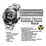 PM1208M_steel Gamma Master II Nuclear Gamma Radiation Detector Dosimeter Watch with Geiger - Muller Tube Sensor - Gain Express