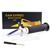 REBS - 10ATC REBS - 10ATC Tri - Scale Refractometer ATC Brix 0 - 10%/ Salinity 0 - 100PPT/ Specific Gravity 1.000 - 1.070, for Saltwater Brackish Marine Reef Tank Salt Sea Water Hydroponic Aquarium Control Monitoring - Gain Express