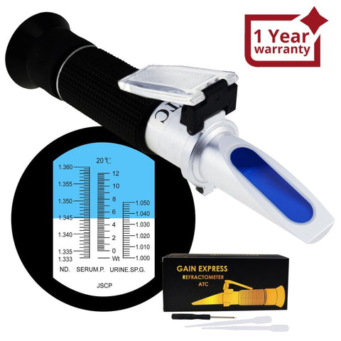 REC - 200ATC Tri Scale Clinical Refractometer with ATC 0~12g/100ml Serum protein, 1~1.050, 1.333 ~ 1.360 RI for Veterinary Dog Cat - Gain Express