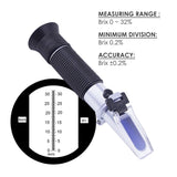 RHB - 32ATC Brix Refractometer with ATC, 0 - 32% Brix in 0.2% division, for brandy, beer, fruits, Cutting Liquid, CNC, Vegetables, Juices, Soft Drinks - Gain Express