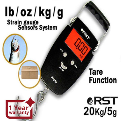 RST - 08081 Digital Weight Luggage Fishing Hanging Scale 20kg lb oz - Gain Express