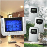 S08S608B_3S Indoor Outdoor Weather Forecast Station Temperature RCC Clock Calendar with 3 sensors - Gain Express