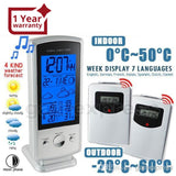 S08S613B_2S S08S613B_2S Indoor/Outdoor Wireless Digital Weather Forecast Station Humidity Temperature RCC Clock Calendar with 2 sensors - Gain Express