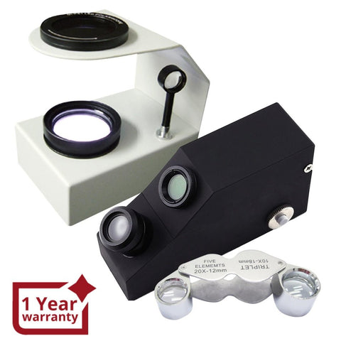 Set A GEM REFRACTOMETER + DESKTOP POLARISCOPE + LOUPE - Gain Express