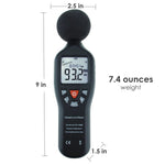 SLM - 25 Sound Level Meter with Backlit Display High Accuracy Measuring 30dB~130dB with Data Logging Function Instrument Compact Professional - Gain Express