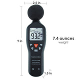 SLM - 25 Sound Level Meter with Backlit Display High Accuracy Measuring 30dB~130dB with Data Logging Function Instrument Compact Professional - Gain Express